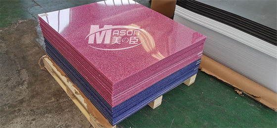 Le plastique bleu de scintillement de perspex d'or coloré de rose couvre 25mm