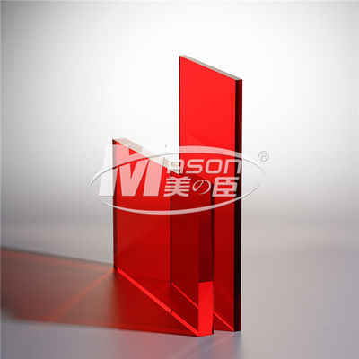 Le plastique à haute brillance de feuille acrylique de couleur rouge couvre le conseil acrylique