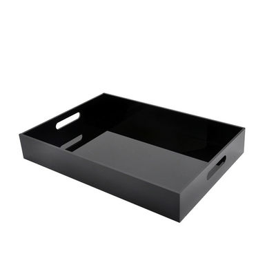 16x12x2inch 5mm PMMA a moulé le plexiglass fait sur commande Tray With Handles acrylique clair
