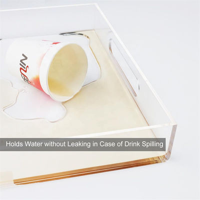 Perspex acrylique Tray With Handles de fabrication acrylique faite sur commande claire de plexiglass