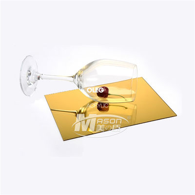 feuille acrylique de miroir d'or adaptée aux besoins du client par coupe de 4X8ft pour largement des décorations