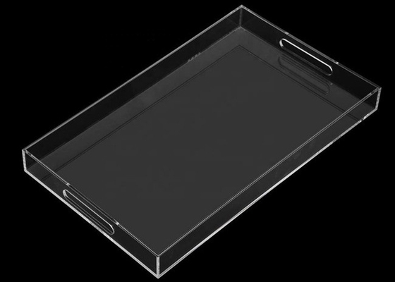 Perspex acrylique Tray With Handles de fabrication acrylique faite sur commande claire de plexiglass