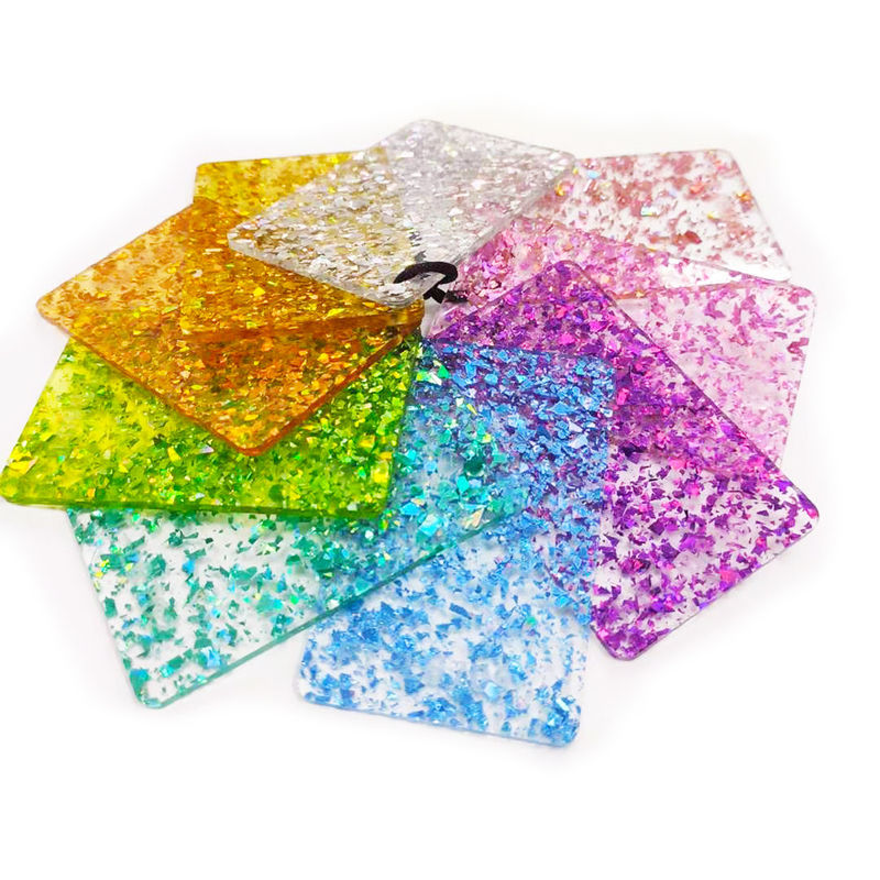 Feuille 100% acrylique de scintillement coloré rigide de la Vierge PMMA 2mm 3mm 5mm