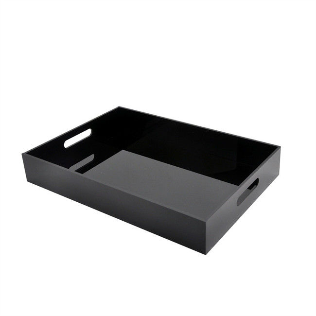 16x12x2inch 5mm PMMA a moulé le plexiglass fait sur commande Tray With Handles acrylique clair