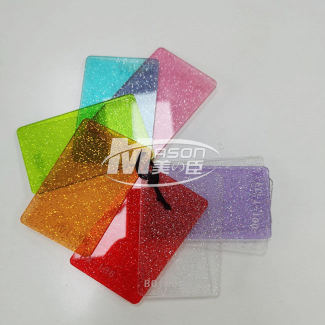 feuille acrylique du scintillement 1220x2440 bleu jaune rouge coloré de 3mm pour le métier décoratif