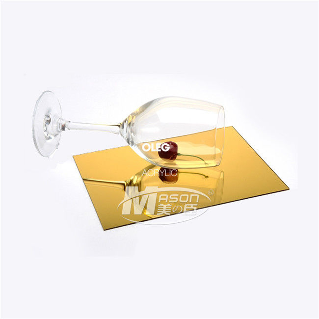 feuille acrylique de miroir d'or adaptée aux besoins du client par coupe de 4X8ft pour largement des décorations